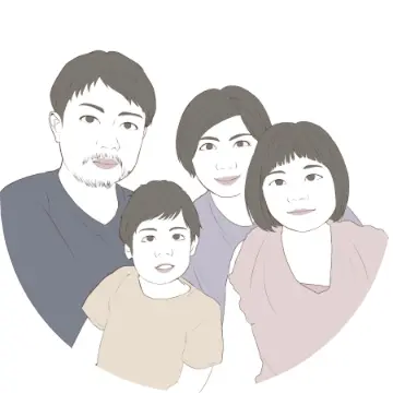 Tさまご家族のイラスト