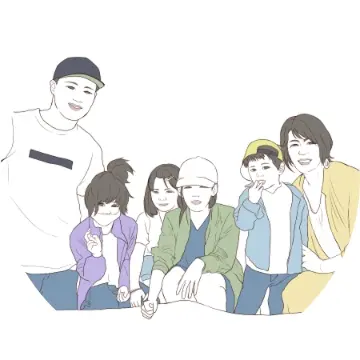 Sさまご家族のイラスト